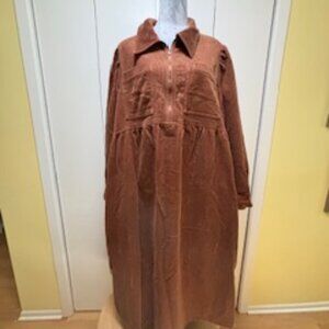 Alig\e Rust colored corduroy dress size 16